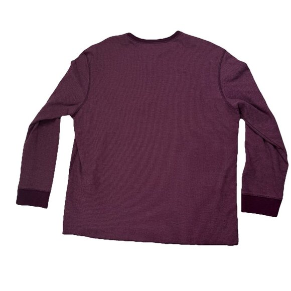 Untuckit Mens L Purple Crew Neck Henley Long Sleeve Modal Blend Shirt - Picture 2 of 6